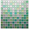 Self-adhesive 3D mosaic wall sticker with green gradient crystal glass effect - YJC0020-Green Gradient
