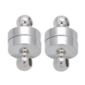 Detailansicht der polierten Magnetverschlüsse für DIY-Halsketten und Armbänder - 6*11mm (10 Stk/Packung) / Weiß K/Silber