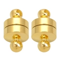 Nahaufnahme goldener zylindrischer Magnetverschlüsse mit Verbindungsringen für Schmuck - 6*11mm (10 Stk/Packung) / Gold