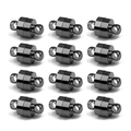 Detail von zwölf gunmetal zylindrischen Magnetverschlüssen für DIY-Schmuckherstellung - 6*11mm (10 Stk/Packung) / Gunmetal-Schwarz