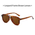 Occhiali da sole stile aviator con montatura leopardata e lenti marroni - Montatura Leopardata / Lenti Tè