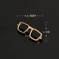 Mini spilla occhiali da sole dorati per abiti, lunghezza 4,0 cm con montatura in metallo - 4.0x1.3cm / Montatura Oro - Grande