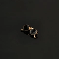 Retro round gold metal frame sunglasses brooch with black enamel lenses for men's suits - Sunglasses - Small - Gold/Black