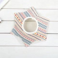 360-degree star-shaped baby bib with geometric wave pattern in pure cotton fabric - 100% Cotton - Nordic Yellow Stripe