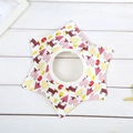 360-degree cartoon animal print cotton baby bib with star shape on white wood background - Pure Cotton - Pink Forest