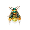 Broche de abeja de moda en esmalte con cristales verdes y amarillos de mujer - Estilo Esmalte Verde (XZ4665A)