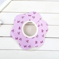 Petal-shaped cotton baby bib in light purple with bow patterns and snap closure - Pure Cotton Double-breasted Buttons - Purple Bow