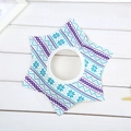 Star-shaped cotton baby bib featuring blue snowflake and purple geometric patterns - 100% Cotton - Nordic Green Stripe