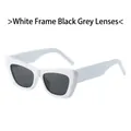 Lunettes de soleil œil de chat rétro avec monture blanche et verres gris foncé - Monture Blanche Verres Gris Foncé