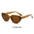 Vintage cat eye sunglasses with brown resin frame and matching tinted tea lenses - Tea Frame Tea Lens