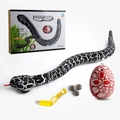 Infrared remote control snake toy set with black white crack patterns and egg controller - Black Viper