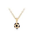 Collier avec pendentif ballon de football doré pour homme avec détails en émail noir - Football 3D Or (A2088GO)