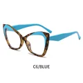 Schicke TR90 Katzenaugen-Brille in Blau-Schildpatt mit blauen Bügeln und Retro-Design - Blau Schildpatt Rahmen