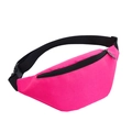 Waterproof oxford hot pink waist bag with adjustable strap for sports and outdoor running - Rose Red