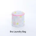 Cartoon heart print mesh laundry bag for bra protection with pink zipper closure - Bra Laundry Bag