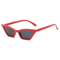 Gafas de sol retro de ojo de gato con montura roja brillante y cristales grises - Montura Roja Lente Gris Oscuro