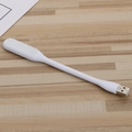 Portable white mini USB LED night light on a natural wooden desk surface - White / Bare Unit
