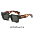 Gafas de sol cuadradas con montura negra, patillas de carey y cristales verdes - Montura Negra Patilla Carey Lentes Verdes