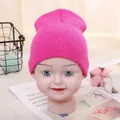 Toddler winter knit hat in vibrant hot pink finish with soft ribbed texture - Adjustable / Magenta