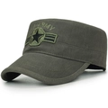 Berretto militare classico in cotone verde oliva con ricamo dettagliato U.S. ARMY - Regolabile / Verde militare