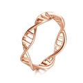 Anillo de oro rosa con doble hélice de ADN y diseño moderno inspirado en el genoma - 5# / Oro rosa