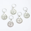 Détail de cinq breloques en argent avec gravure de totem pour bijoux DIY - Argent (6268)