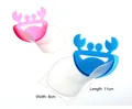 Detail view of pink and blue crab faucet extenders for kids measuring 11cm by 8cm - Crab / Blue/Transparent