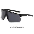 Gafas de sol deportivas de ciclismo con montura negra y lentes grises para exterior - Montura Negra Lentes Gris Negro (C1)