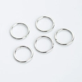 Set of five silver geometric metal hair rings for DIY hair styling and braiding accessories - Round / Silver Circle (6262)