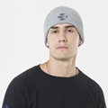 Men's grey knit beanie with black 'DON'T FORGET TO SMILE' slogan embroidery - M (56-58cm) / Gray Smile Slogan
