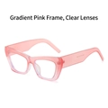 Lunettes de soleil œil-de-chat avec monture rose dégradé et verres clairs - Monture Dégradé Rose Verres Transparents