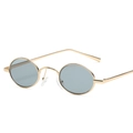 Gafas de sol ovaladas steampunk con montura de metal dorado y lentes grises para estilo calle - Montura Dorada Lente Gris
