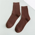 Damen und Herren Baumwollsocken in Dunkelbraun mit Rippenmuster für einen Casual-Look - Einheitsgröße / Kaffeebraun
