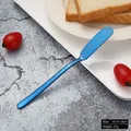 Blue stainless steel butter spreader 16.5cm, long handle jam knife for dining table - 304 Stainless Steel Blue