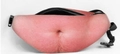 Fanny pack with realistic hairy belly print featuring digital skin texture and buckle - Skin Tone 5-Dark Hair