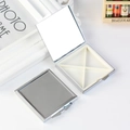 Silver square metal pill box with 4 compartments and mirror for easy storage - Large Square 4-Grid