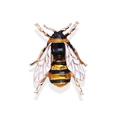 Broche de abeja estereoscópico de aleación dorada con alas y cuerpo de esmalte bicolor - Estilo Esmalte Blanco y Negro (XZ4665C)