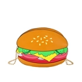 Creative hamburger shaped crossbody bag for women with colorful layers and metal chain strap - Hamburger / Multicolor Brown