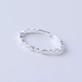 Minimalist S925 sterling silver ring featuring an open hollow wavy vintage pattern - Style B Silver (Hollow Retro) / Adjustable Open