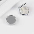 Portable silver round metal pill box with 3 compartments and white plastic interior - 50mm Round 3-Grid