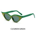 Occhiali da sole cat eye con montatura verde smeraldo e lenti verde scuro trendy - Montatura Verde / Lenti Verdi