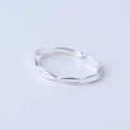 Minimalist S925 sterling silver ring with wave texture and open adjustable band - Style A Silver (Wave Texture) / Adjustable Open