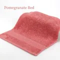 Pomegranate red pure cotton square towel with soft terry texture and jacquard border - 34x34cm / Pomegranate Red
