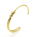 Minimalistisches vergoldetes Knot-Armreif-Design mit zweireihiger Weboptik für Damen - Gold