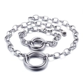Silver interlocking rings jewelry set featuring a stainless steel necklace and bracelet - B Style Steel Color Jewelry Set (KS86121-K)