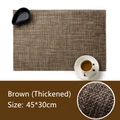 Brown woven PVC placemat 45x30cm with thick non-slip heat resistant bamboo texture - 45*30cm / Brown