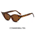 Cat eye tortoiseshell sunglasses with tea lenses for a trendy retro vintage style look - Tortoiseshell Frame Tea Lens
