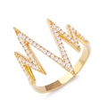 Gold-tone heartbeat ring featuring micro-pave AAA cubic zirconia for women - US 7 / Gold