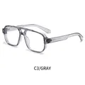 Occhiali quadrati anti-luce blu a doppio ponte in elegante finitura grigio trasparente - Grigio Trasparente