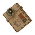 Vintage kraft paper candy box with air mail design and compass pendant accessory - Compass Mailbox Style